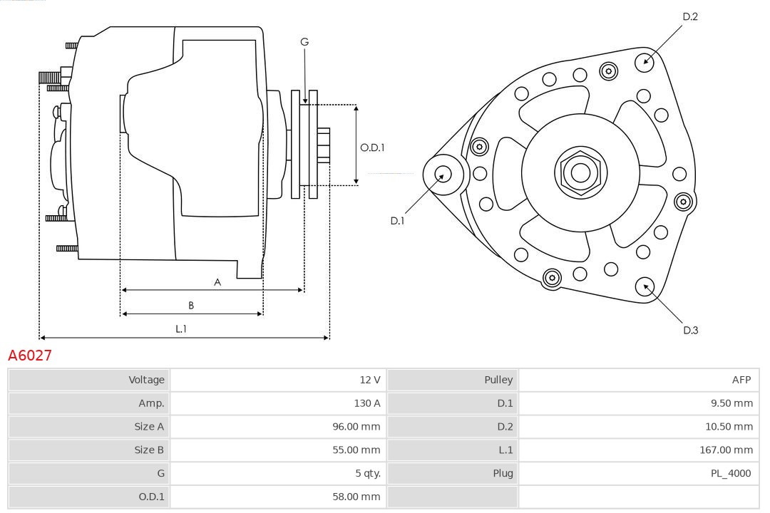 Alternator AS-PL A6027