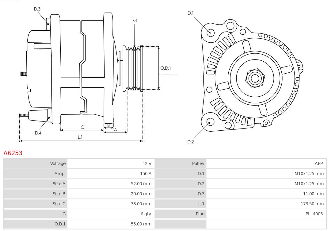 Alternator AS-PL A6253