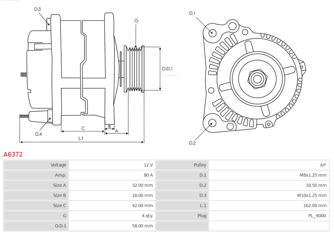 Alternator AS-PL A6372