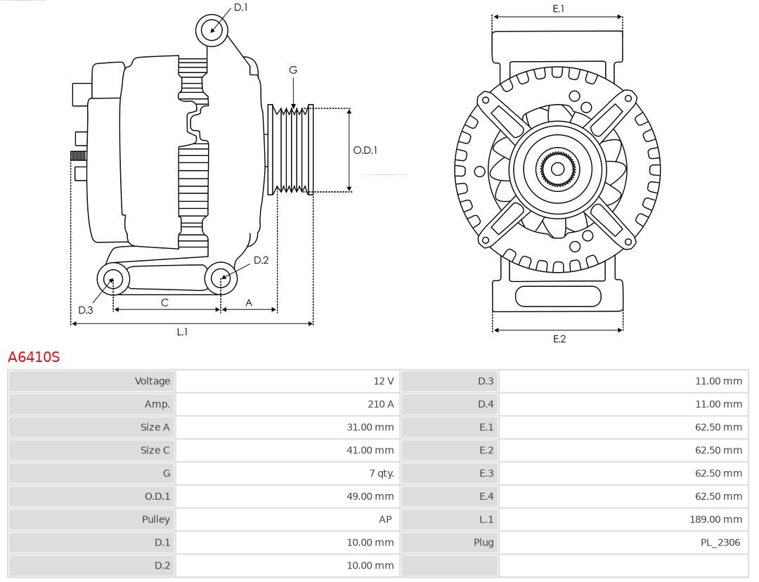 Alternator AS-PL A6410S