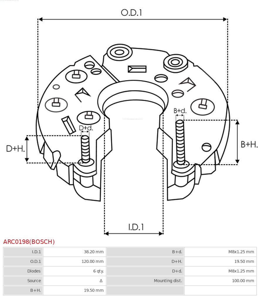 Prostownik, alternator AS-PL ARC0198(BOSCH)