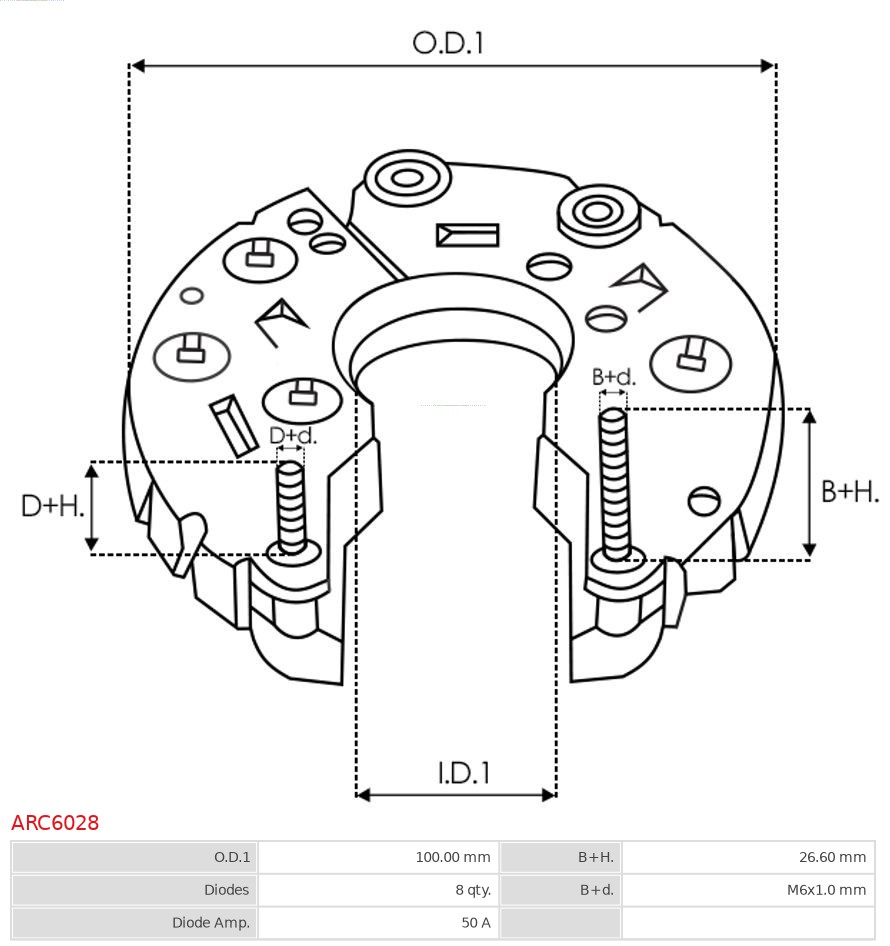 Prostownik, alternator AS-PL ARC6028